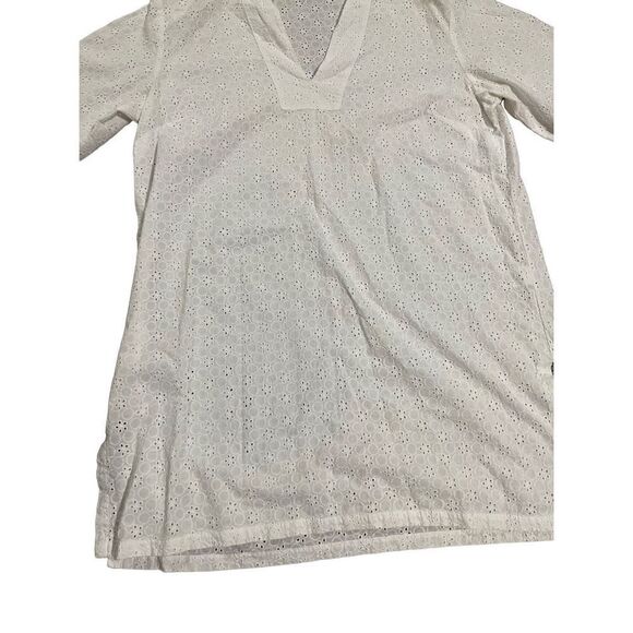 Talbots Vneck white sheer cotton tunic medium - Picture 7 of 8